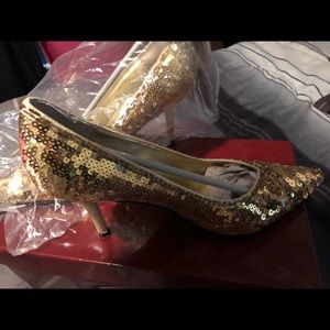 Gold Sequin high heels